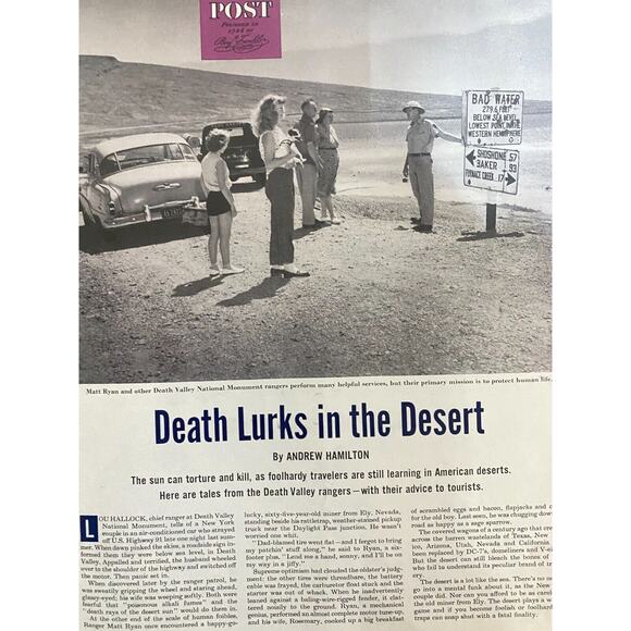 Saturday Evening Post August 13 1955 Death Valley Rangers Tourists v The Dessert - Picture 6 of 11